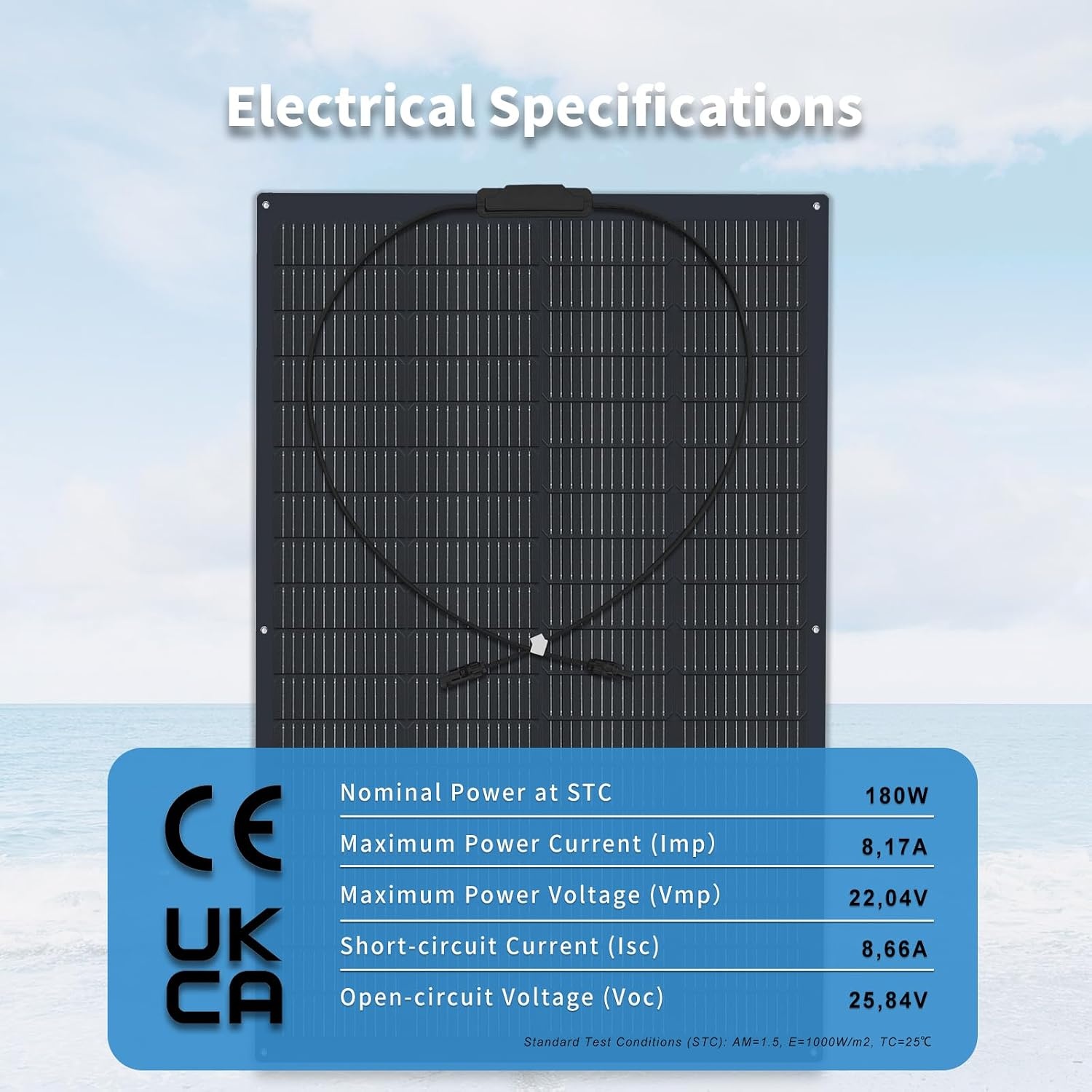 300 W (2 Pack 150 Watt) Flexible Solar Panel Monocrystalline Solar Panel Photovoltaic Module Solar Module for Caravans, Boats, Roofs