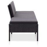 vidaXL Loungeset 3-delig Poly Rattan Zwart met Kussens - 54% Korting