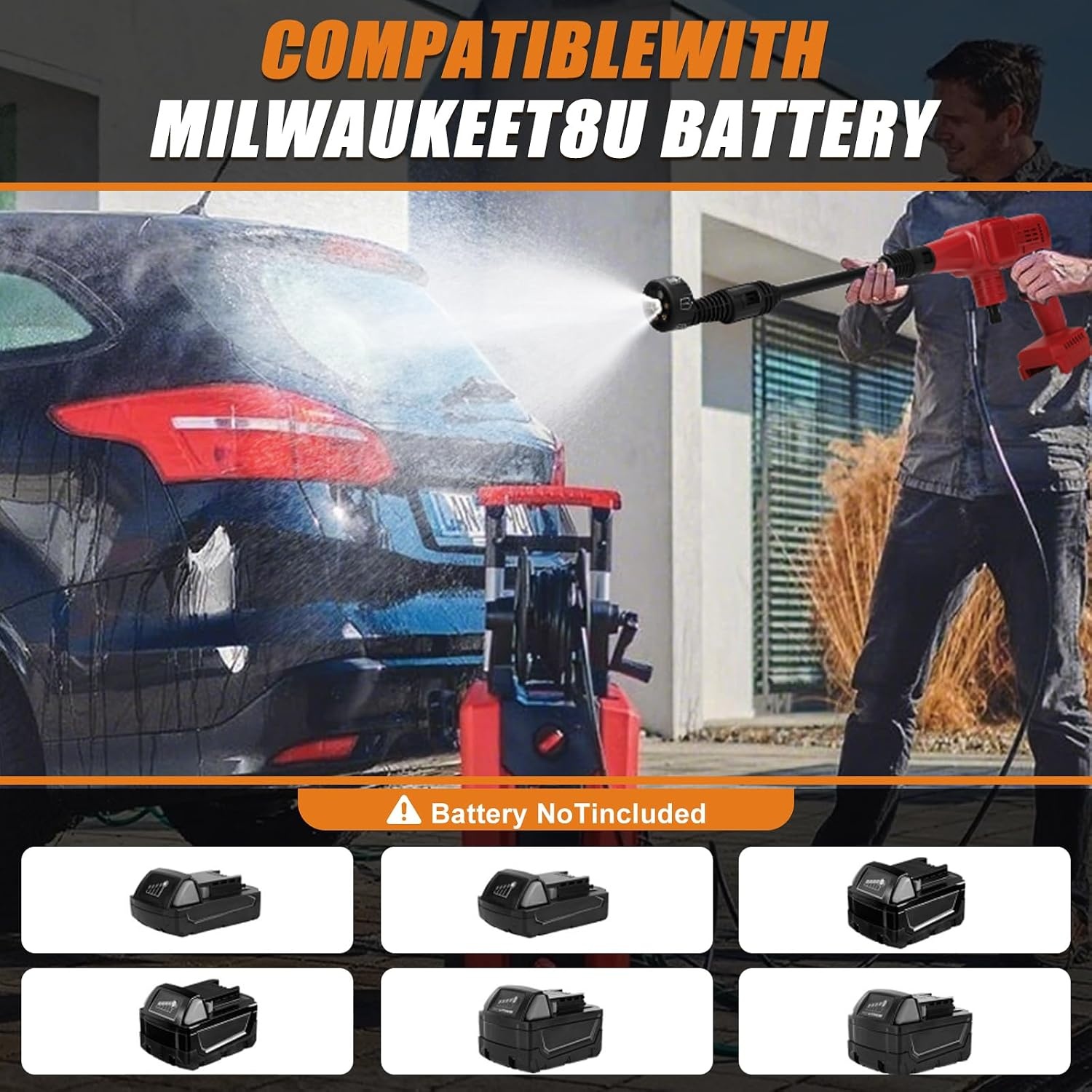 Accu-hogedrukreiniger 40 bar, Milwaukee M18 compatibel | 40% korting