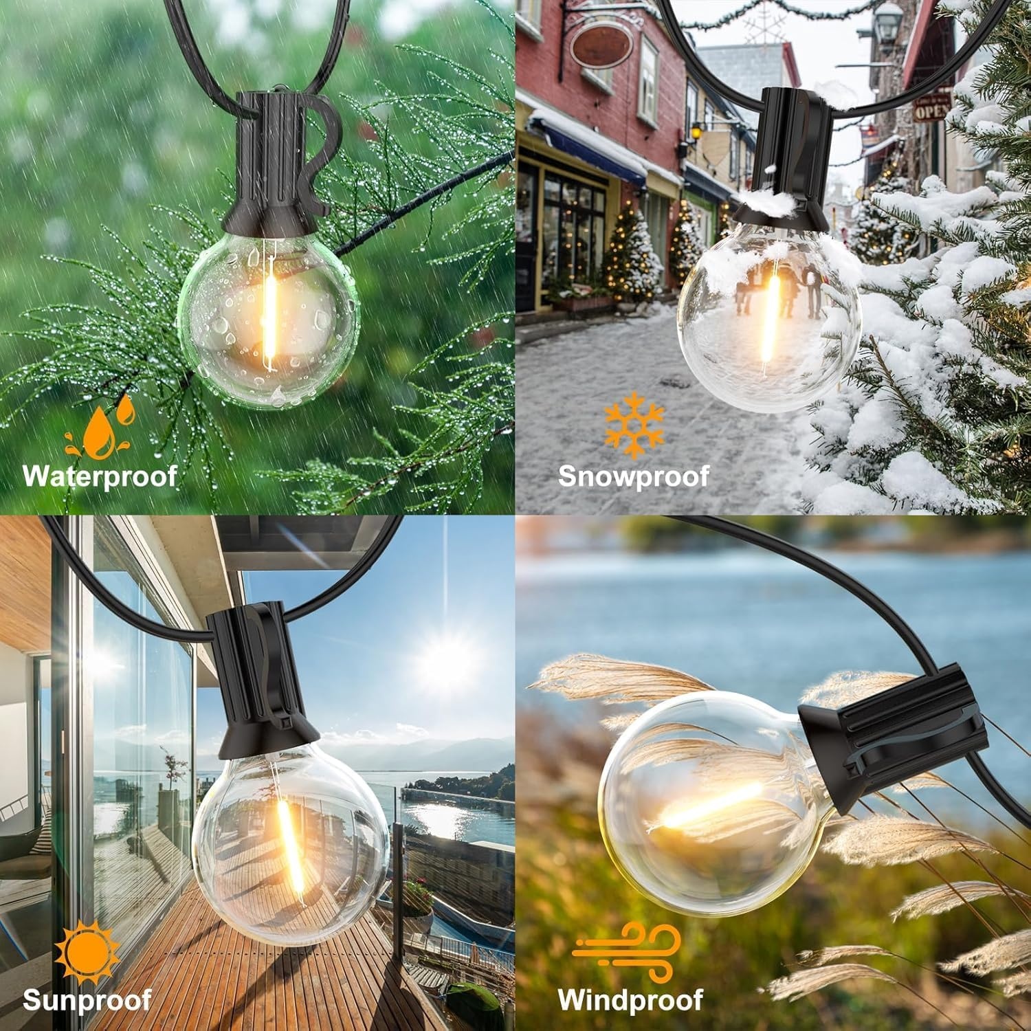 LED G40 Gloeilampen E12 Buiten - Warm Wit 2700K - 1W - 5 stuks - 62% Korting