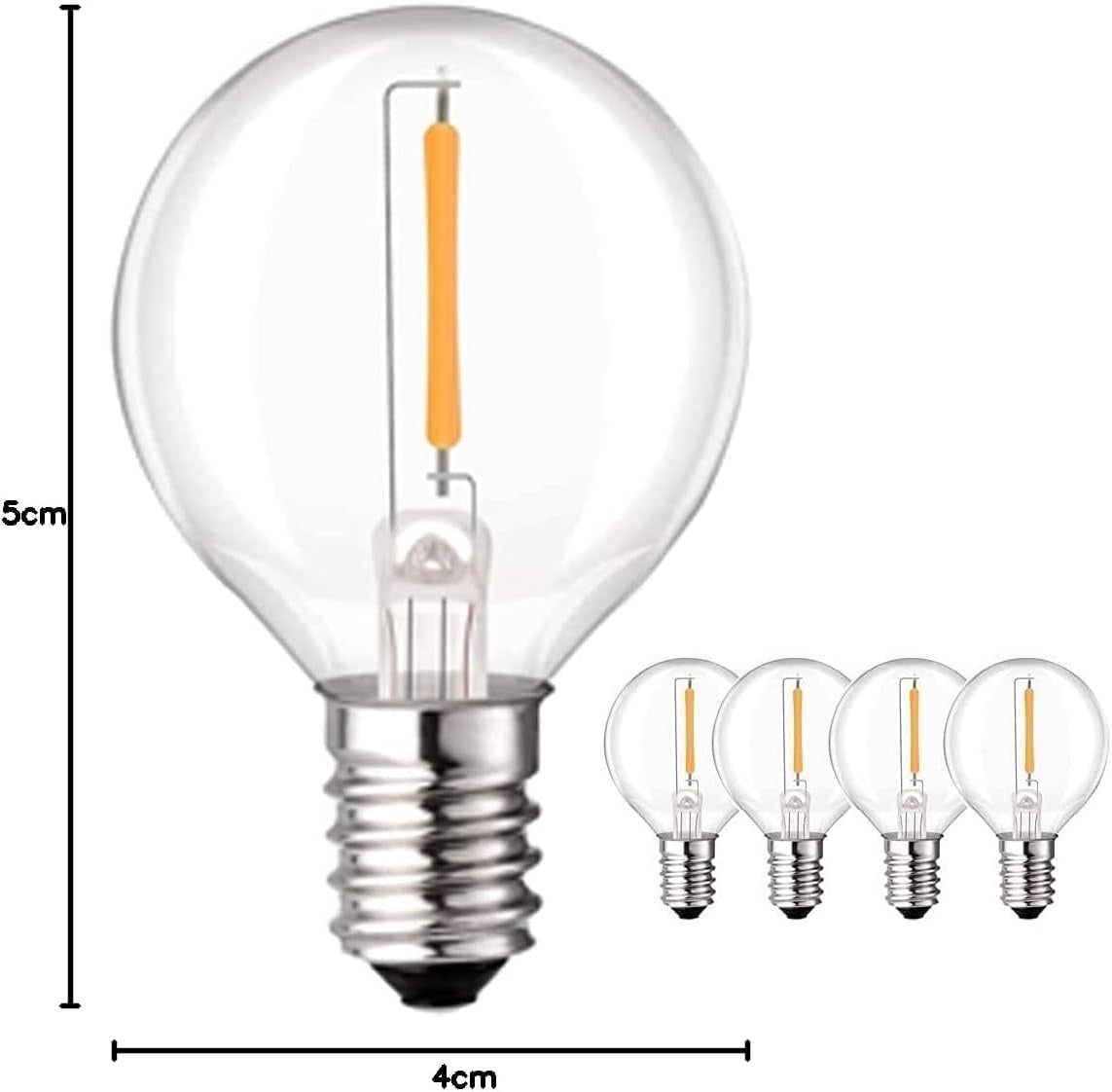 LED G40 Gloeilampen E12 Buiten - Warm Wit 2700K - 1W - 5 stuks - 62% Korting