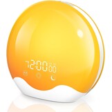 Sunrise Alarm Clock Wake Up Light Touch Screen,Double-Sided Lighting Alarm Clock for Heavy Sleepers,Dual Alarm & Snooze, 12-Color Night Light Sleep Aid, FM Radio