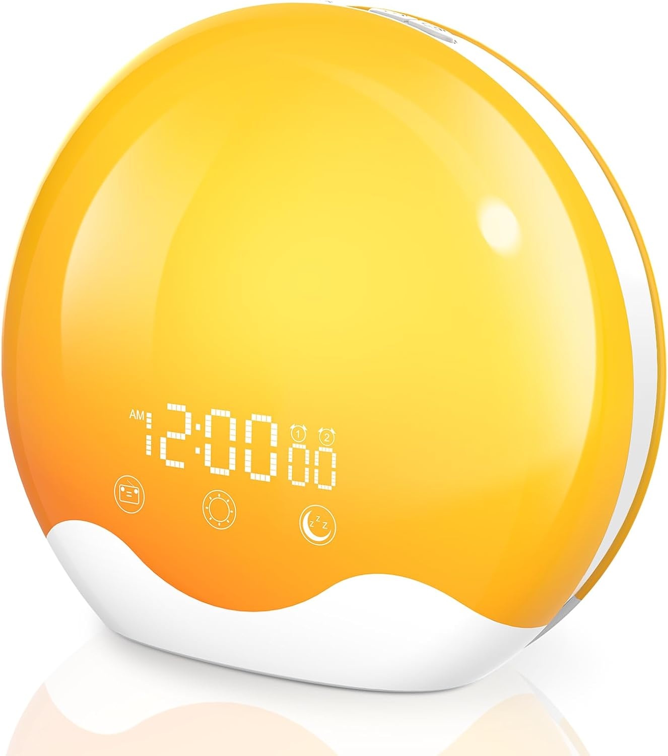 Sunrise Alarm Clock Wake Up Light Touch Screen,Double-Sided Lighting Alarm Clock for Heavy Sleepers,Dual Alarm & Snooze, 12-Color Night Light Sleep Aid, FM Radio