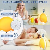 Sunrise Alarm Clock Wake Up Light Touch Screen,Double-Sided Lighting Alarm Clock for Heavy Sleepers,Dual Alarm & Snooze, 12-Color Night Light Sleep Aid, FM Radio
