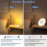 Sunrise Alarm Clock Wake Up Light Touch Screen,Double-Sided Lighting Alarm Clock for Heavy Sleepers,Dual Alarm & Snooze, 12-Color Night Light Sleep Aid, FM Radio