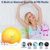 Sunrise Alarm Clock Wake Up Light Touch Screen,Double-Sided Lighting Alarm Clock for Heavy Sleepers,Dual Alarm & Snooze, 12-Color Night Light Sleep Aid, FM Radio