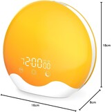 Sunrise Alarm Clock Wake Up Light Touch Screen,Double-Sided Lighting Alarm Clock for Heavy Sleepers,Dual Alarm & Snooze, 12-Color Night Light Sleep Aid, FM Radio
