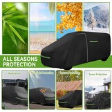 Volle garage voor FIAT Ducato 2006–2024, waterdichte camper-afdekking met zijdeur-ritssluiting, winddichte banden, regen, sneeuw, UV, stof, all-weather, hagelbescherming, ademende afdekking - Maat 5.41*2.05*2.52M