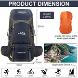 jianyana Hiking Backpack Waterproof 50L Foldable Rucksack Durable Lightweight Camping Bag with Rain Cover for Camping Trekking Hiking Walking Cycling Climbing Outdoor Sports for Women Men