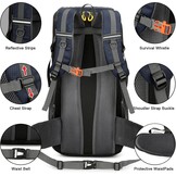jianyana Hiking Backpack Waterproof 50L Foldable Rucksack Durable Lightweight Camping Bag with Rain Cover for Camping Trekking Hiking Walking Cycling Climbing Outdoor Sports for Women Men