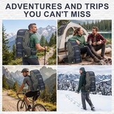 jianyana Hiking Backpack Waterproof 50L Foldable Rucksack Durable Lightweight Camping Bag with Rain Cover for Camping Trekking Hiking Walking Cycling Climbing Outdoor Sports for Women Men