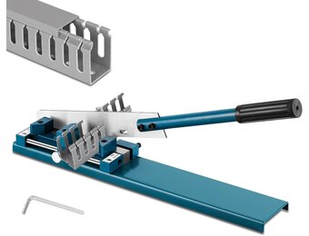 MXBAOHENG Handmatige pvc-kabelgootsnijder 45°/90° hoek verstelbare kunststof kabelgootsnijder maximale breedte 100 mm kunststof bedradingskanaalsnijder voor geribbelde draadbuizen (blauw)