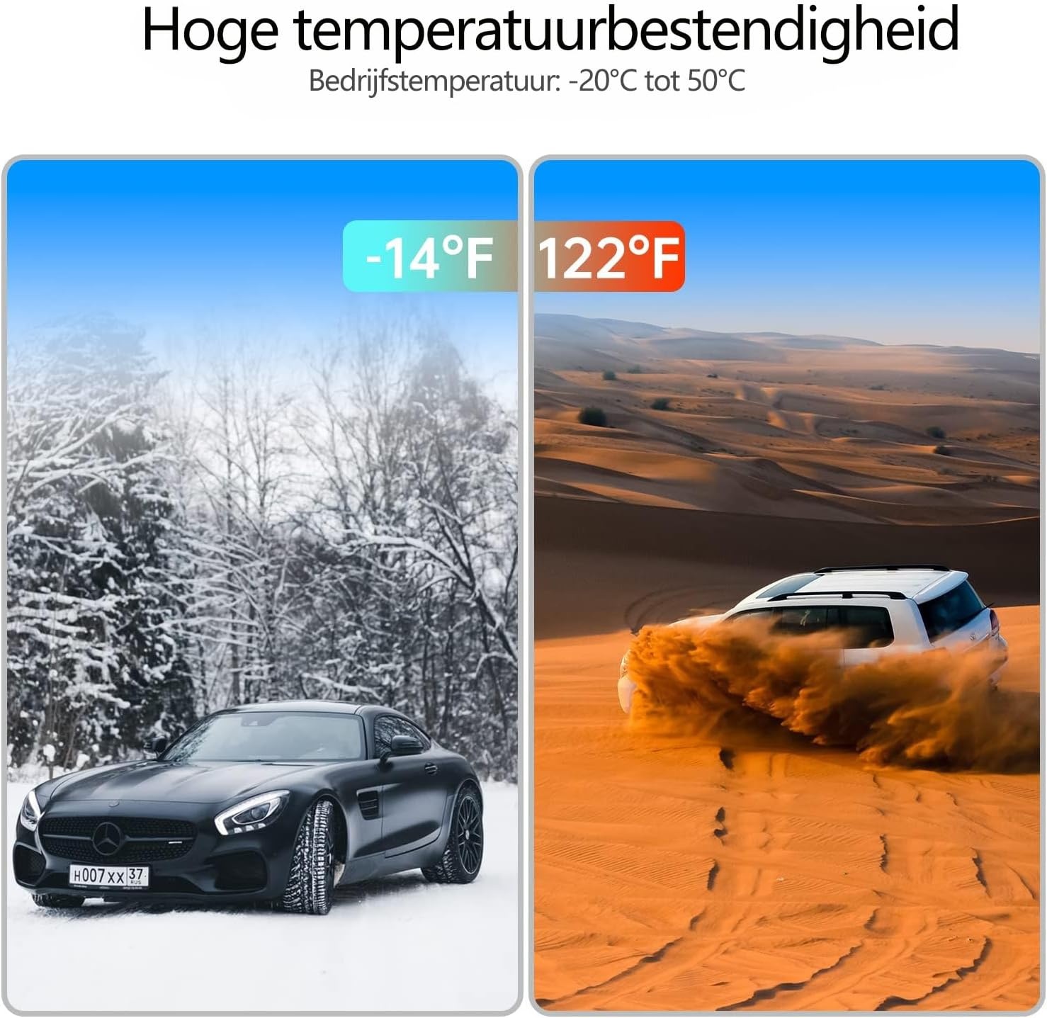 Volam 3-kanaals dashcam voor parkeerbewaking met FHD infrarood nachtzicht WDR G-sensor