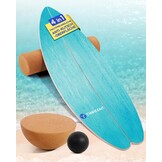 Surf Balance Board Set voor evenwichtstraining, indoor board, skateboard, indoor surfboard, inclusief rol, halve bal en balansbal, voor kinderen en volwassenen - Maat Halbkugel/25x9cm