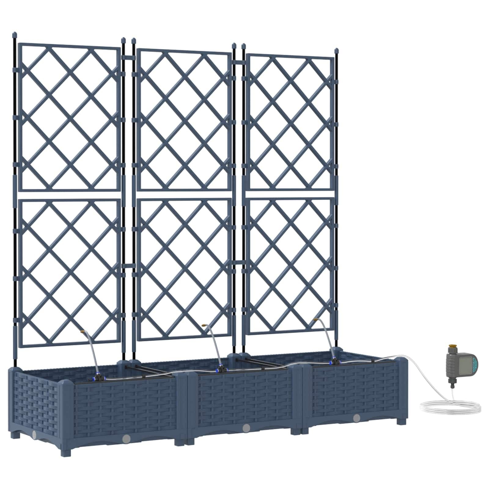 vidaXL Plantenbak Staal Grijs 120x40x126 cm - 61% Korting