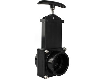 Afvoerventiel met ritssluiting, 50 mm, trekschuiver, zwart, robuust, weer- en terugslagklep, licht afvalwaterventiel, geschikt voor bestelwagen, caravan