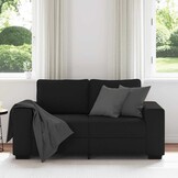 Zwarte 2-zitsbank 120 cm stof - 35% korting