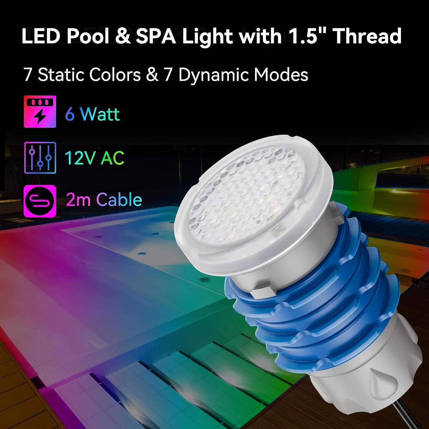 LED Zwembadlamp RGB 6W 12V AC IP68 - 57% Korting