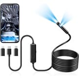 Acoath Endoscoopcamera met licht, 1920 HD buiscamera met 8 leds, IP67 waterdichte inspectiecamera, gadget, 5 m kanaalcamera, gereedschap voor Android en iOS, 2 lenzen