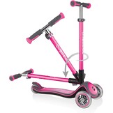 Globber Elite Deluxe Lights – step voor kinderen, 120/80 mm, ABEC 5, 3 wielen, in hoogte verstelbaar, led-wielen, roze