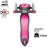 Globber Elite Deluxe Lights – step voor kinderen, 120/80 mm, ABEC 5, 3 wielen, in hoogte verstelbaar, led-wielen, roze