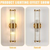 zhxinashu Gouden Glazen Wandlamp – Industriële Vintage Wandarmatuur E14, Wandlamp voor Woonkamer, Slaapkamer, Nachtkastje en Gang
