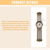 zhxinashu Gouden Glazen Wandlamp – Industriële Vintage Wandarmatuur E14, Wandlamp voor Woonkamer, Slaapkamer, Nachtkastje en Gang