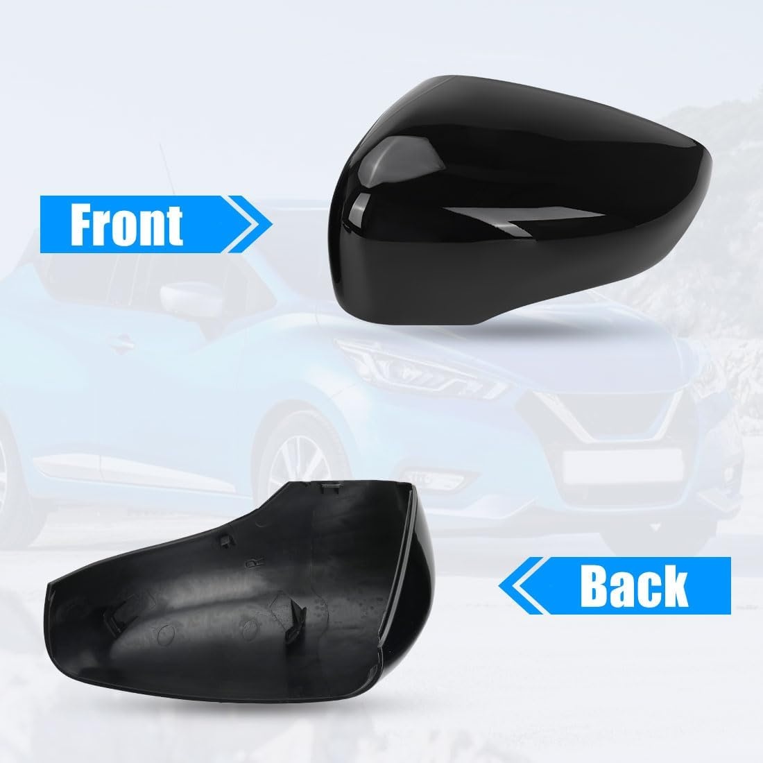 Spiegelafdekking compatibel met Renault Clio 4 2012-2016, Capture First Generation J87 2013-2019, Zoe 2012-2024, achteruitkijkspiegeldeksel 963732631R 963732631 - zwart