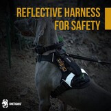 OneTigris Grover Tactisch No Pull hondenharnas voor grote en middelgrote honden, verstelbaar borstharnas voor honden, 1 handgreep, hondenvest met poepzakzak, reflecterende strepen