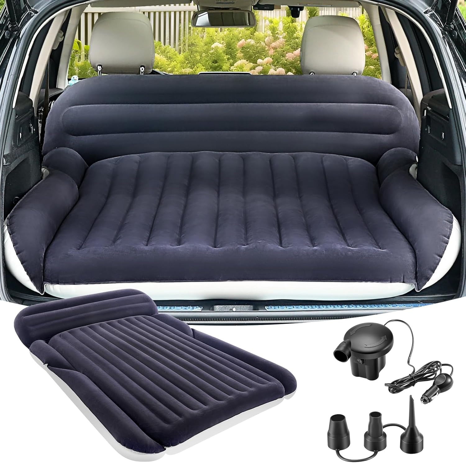 KMZ Opblaasbaar SUV-matras met pomp - Opblaasbaar automatras voor buiten voor SUV - Draagbaar slaapmatras