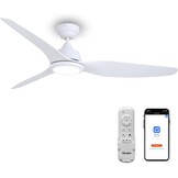 Ovlaim Stille plafondventilator met verlichting en afstandsbediening, Slimme plafondventilatoren winterwerking met DC-motor, Compatibel met Alexa/Google Home, 142CM