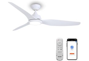 Stille Plafondventilator 142cm | LED & WiFi | Wit - 30% Korting
