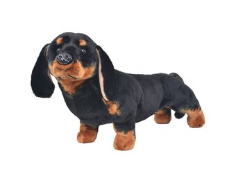vidaXL Speelgoedhond teckel staand XXL pluche zwart