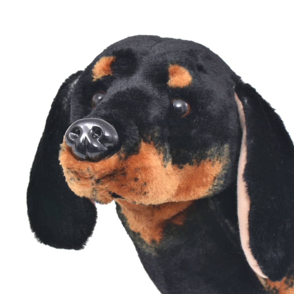 vidaXL Speelgoedhond teckel staand XXL pluche zwart