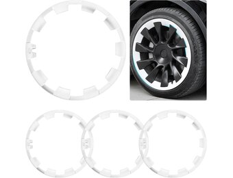 Velgbeschermer voor Tesla Model Y 20 Inch 2017-2024, ABS Velgbescherming Velgdop Velg Beschermkap Velg Patch Vervanging, Beschermkras Slagrand Schroefrand Wielrand Trim, Set van 4