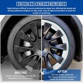 Velgbeschermer voor Tesla Model Y 20 Inch 2017-2024, ABS Velgbescherming Velgdop Velg Beschermkap Velg Patch Vervanging, Beschermkras Slagrand Schroefrand Wielrand Trim, Set van 4