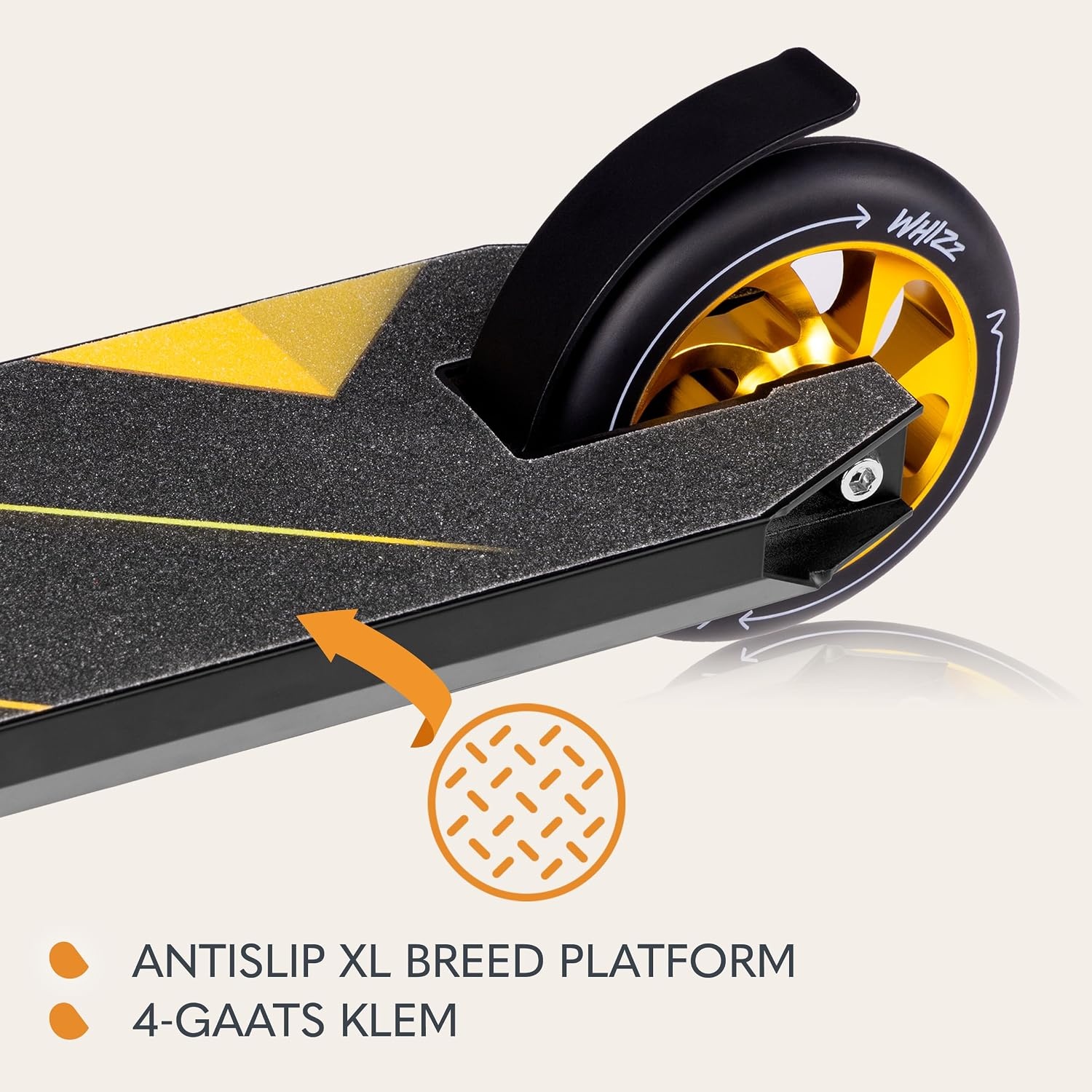 LIONELO Whizz Freestyle Stuntstep voor Kinderen en Volwassenen tot 100 kg, ABEC-9 Kogellagers, Aluminium Antislip Deck, HIC Compressiesysteem, 110 mm PU Wielen met Aluminium Kern, Veilige Achterrem