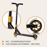 LIONELO Whizz Freestyle Stuntstep voor Kinderen en Volwassenen tot 100 kg, ABEC-9 Kogellagers, Aluminium Antislip Deck, HIC Compressiesysteem, 110 mm PU Wielen met Aluminium Kern, Veilige Achterrem