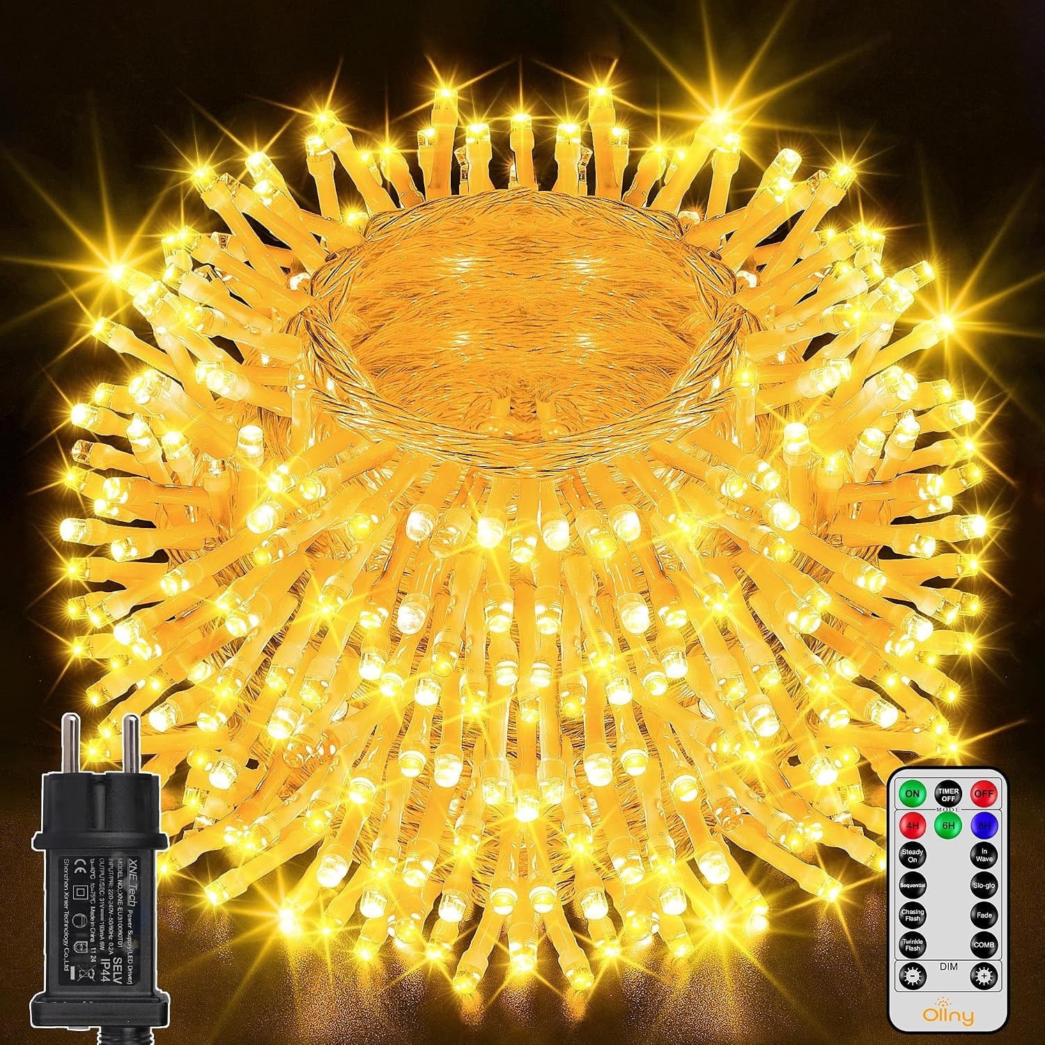 Lichtsnoer Buiten 10m 100 LED Warmwit Waterdicht met Timer & 8 Modi (58% Korting)