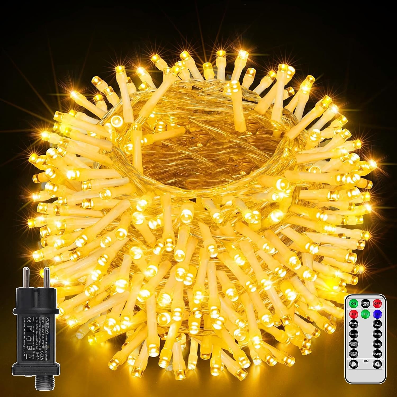 Lichtsnoer Buiten 10m 100 LED Warmwit Waterdicht met Timer & 8 Modi (58% Korting)