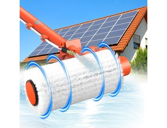 Elektrische telescoopborstel met telescoopsteel, 6,5 m, reinigingsborstel voor PV-installatie, wasborstel, uitschuifbaar voor het reinigen van ramen, dak