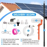Elektrische telescoopborstel met telescoopsteel, 6,5 m, reinigingsborstel voor PV-installatie, wasborstel, uitschuifbaar voor het reinigen van ramen, dak