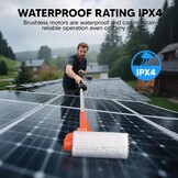 Elektrische telescoopborstel met telescoopsteel, 6,5 m, reinigingsborstel voor PV-installatie, wasborstel, uitschuifbaar voor het reinigen van ramen, dak