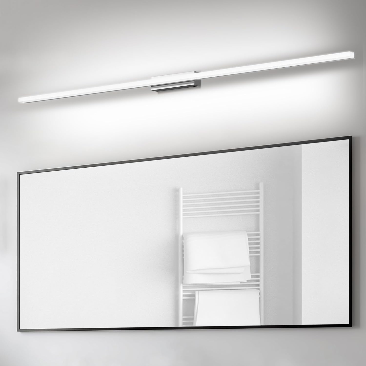 Led-spiegellamp, 150 cm, wandlamp voor badkamer, IP44, koudwit, 6000 K, spiegelkast, wandlamp, binnen, modern, licht, badkamerlamp