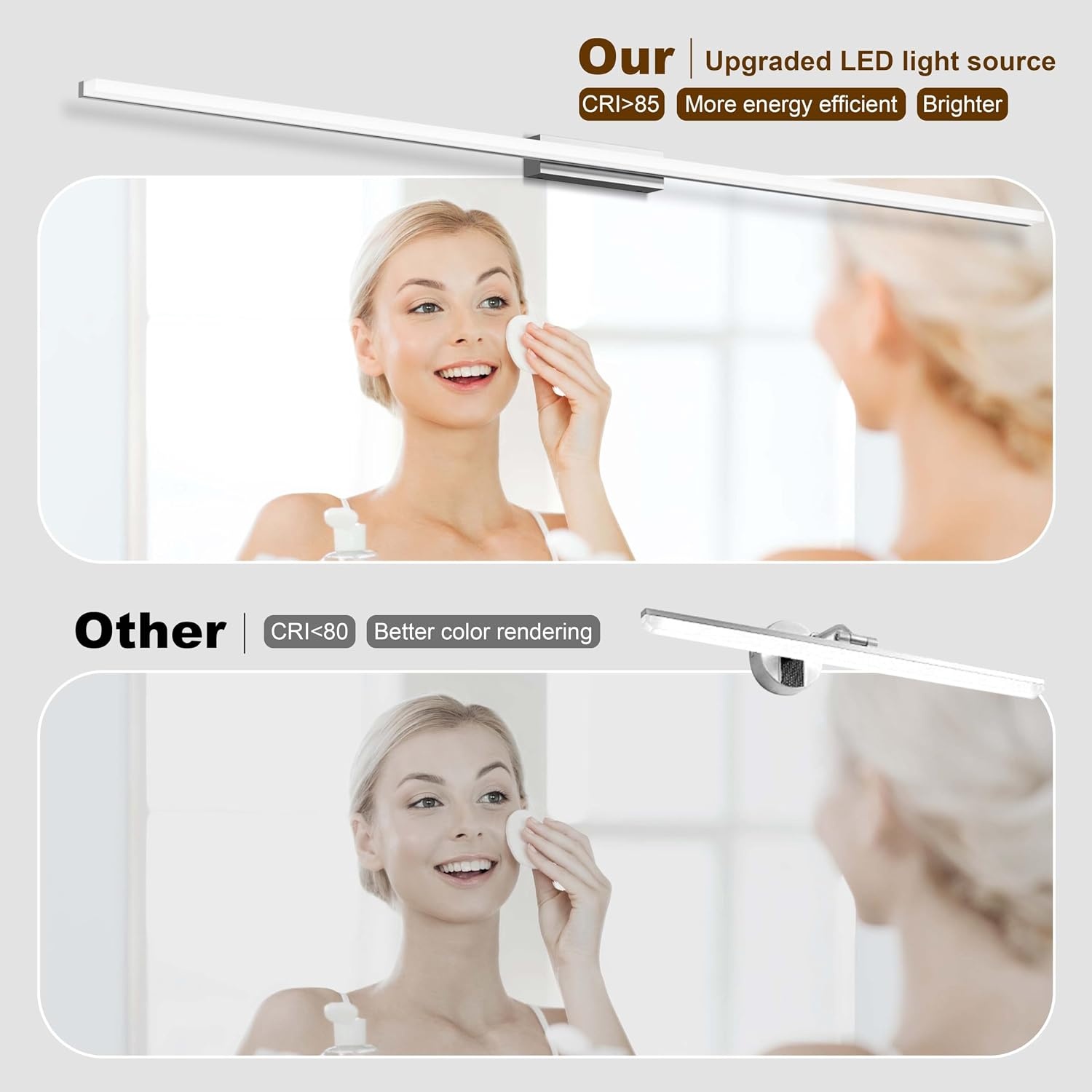 Led-spiegellamp, 150 cm, wandlamp voor badkamer, IP44, koudwit, 6000 K, spiegelkast, wandlamp, binnen, modern, licht, badkamerlamp