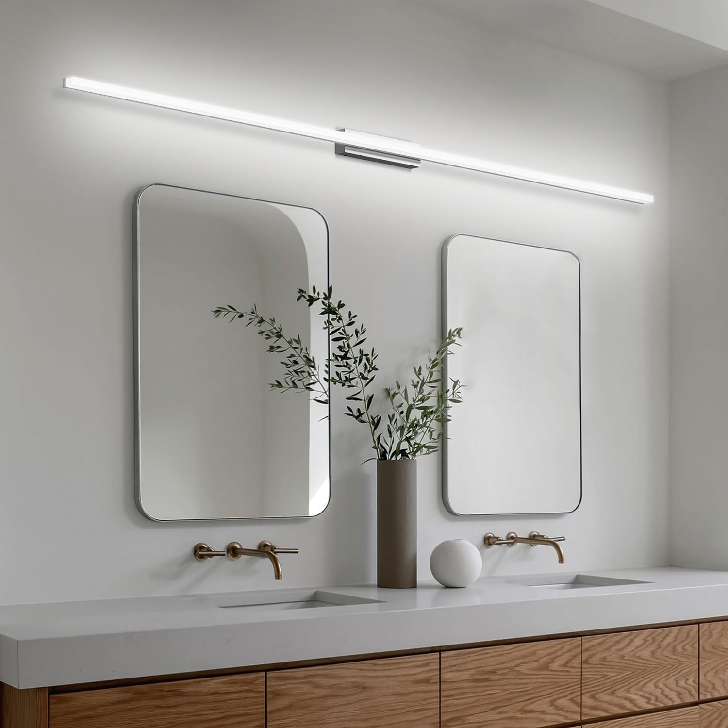Led-spiegellamp, 150 cm, wandlamp voor badkamer, IP44, koudwit, 6000 K, spiegelkast, wandlamp, binnen, modern, licht, badkamerlamp