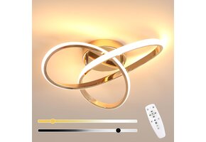 Dimbare LED Plafondlamp Goud Bloem 36W - 40% Korting