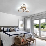 Comely 36W Dimmable LED Ceiling Light, Creative Flower Shape Golden Ceiling Light, Modern LED Ceiling Light with Remote Control for Bedroom, Hallway, Entrance, 3000K-6500K
