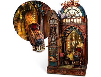 FUNPOLA Magic Station Book Nook 3D LED Puzzle – Interactive Magic Miniature with Infinite Expansion Space, DIY Bookshelf Insert, Decoration and Creative Gift (Magic Station)