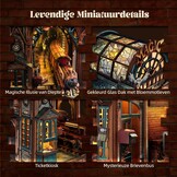 FUNPOLA Magic Station Book Nook 3D LED Puzzle – Interactive Magic Miniature with Infinite Expansion Space, DIY Bookshelf Insert, Decoration and Creative Gift (Magic Station)